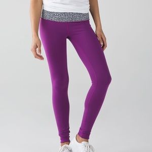 Lululemon Wunder Under Leggings Reversible Plum 4
